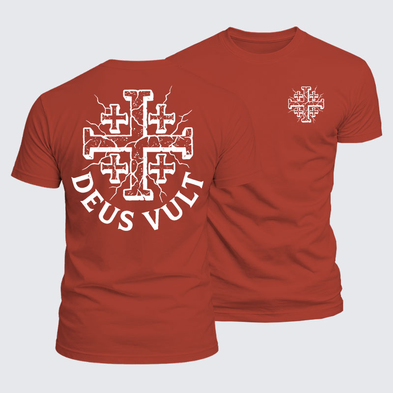 Deus Vult Jesus God Christian  – Luxe Mercerized Interlock Cotton Tee