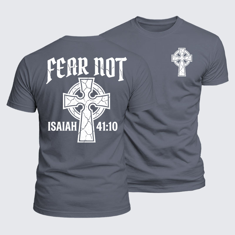 Fear Not Isaiah 41:10 Jesus God Christian  – Luxe Mercerized Interlock Cotton Tee