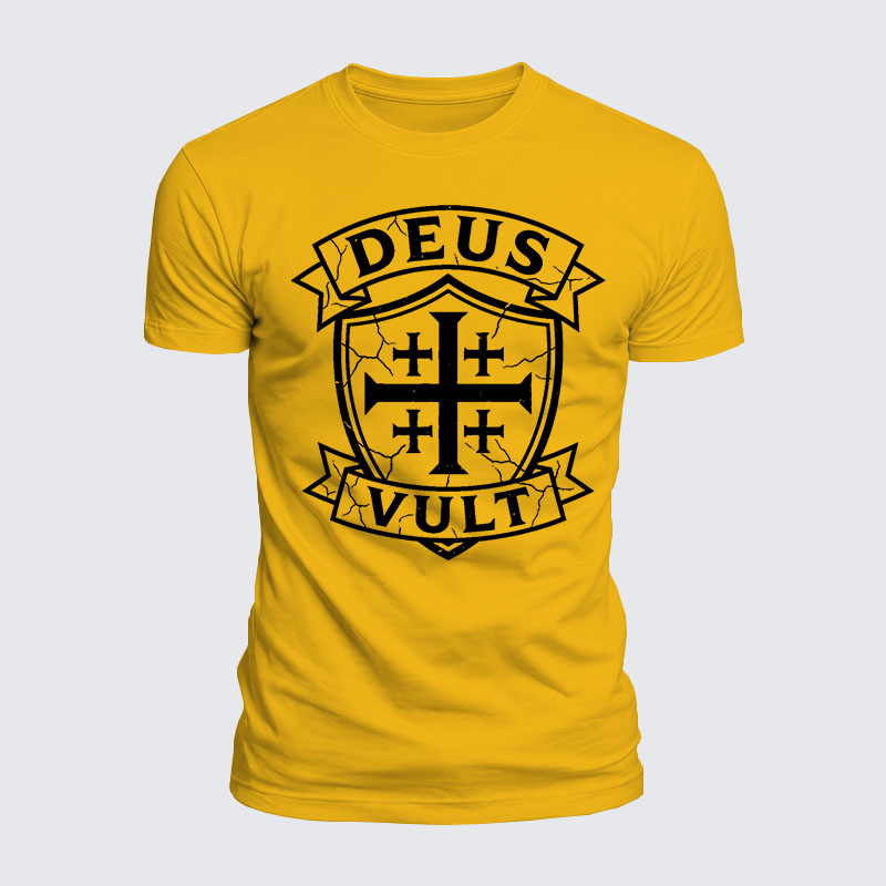 Deus Vult Jesus God Christian  – Luxe Mercerized Interlock Cotton Tee