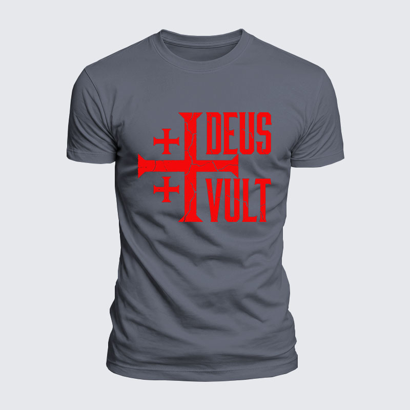 Deus Vult Jesus God Christian  – Luxe Mercerized Interlock Cotton Tee