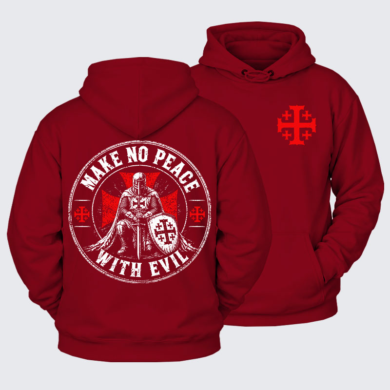 Plush Fleece-Lined Hoodie - Make No Peace With Evil