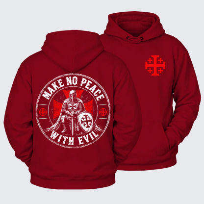 Plush Fleece-Lined Hoodie - Make No Peace With Evil