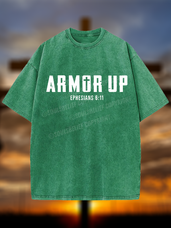 Armor Up Christian Washed T-Shirt