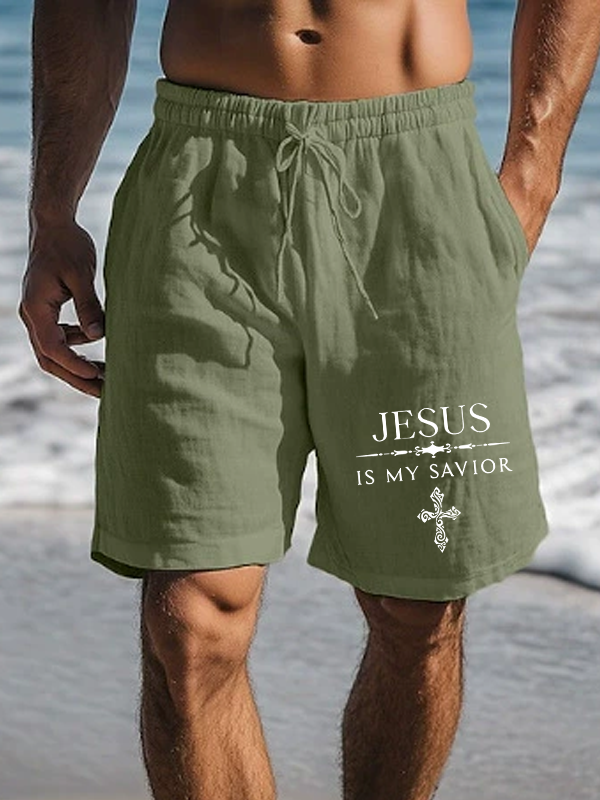 Jesus Is My Savior Christian Beach Shorts