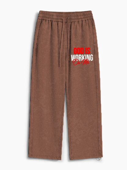 God Is Working On Me Jesus God Christian Washed Sweatpants