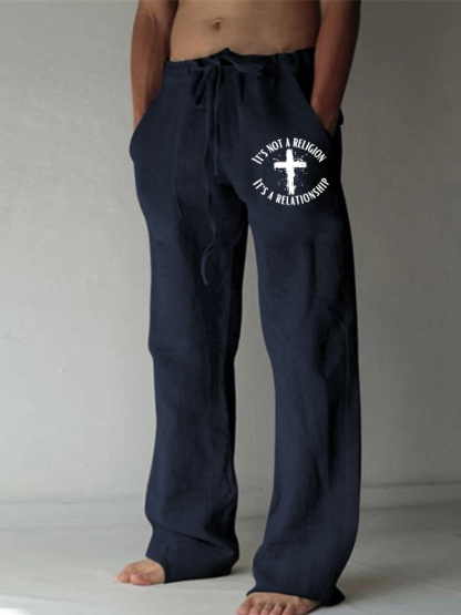 Men's It's Not A Religion It's A Relationship Christian Beach Pants