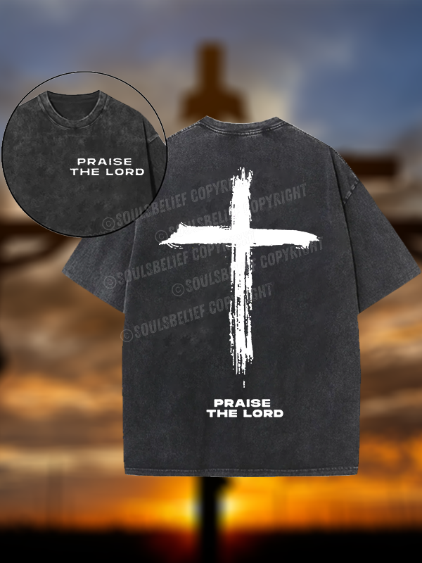 Praise The Lord Christian Washed T-Shirt