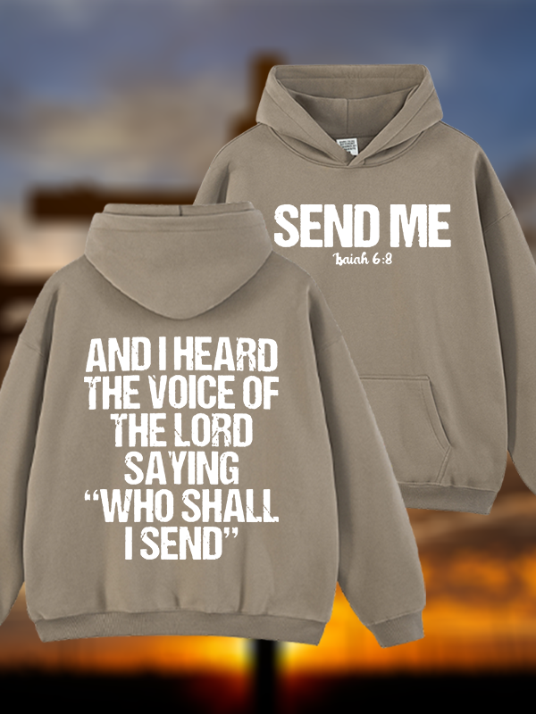 Send Me Isaiah 6:8 Jesus God Christian Plush Fleece-Lined Hoodie