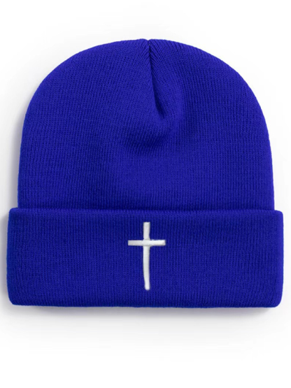 Embroidery Cross Warm Beanie Cold hat