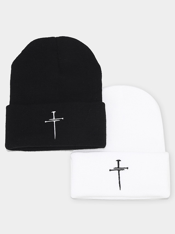 Embroidery Cross Warm Beanie Cold hat