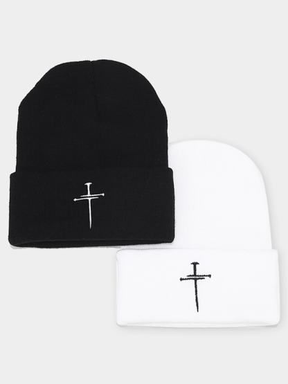 Embroidery Cross Warm Beanie Cold hat