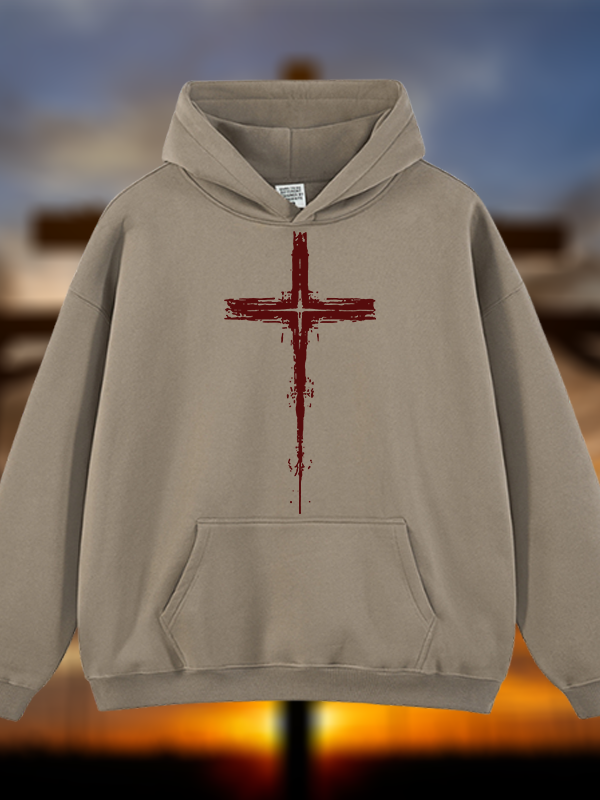 Light of Cross Jesus God Christian Plush Fleece-Lined Hoodie
