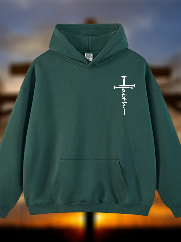 Cross Jesus God Christian Plush Fleece-Lined Hoodie