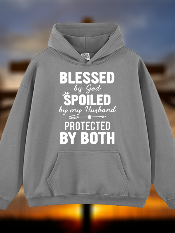God Bless Jesus God Christian Plush Fleece-Lined Hoodie