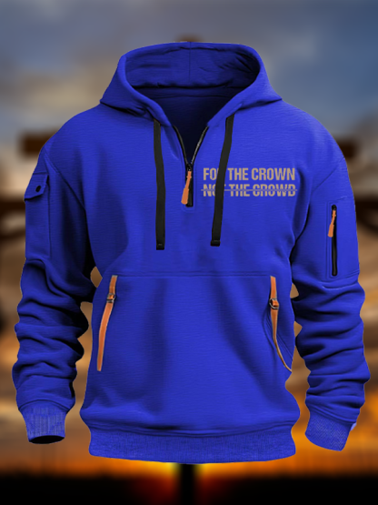 For The Crown Not The Crowd Jesus God Christian Zipper Hoodies