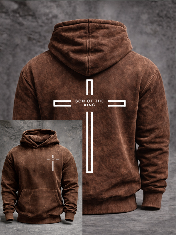 Son of The King Jesus God Christian Washed Hoodie
