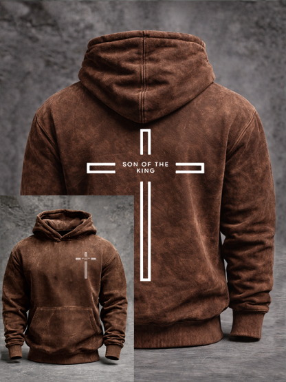 Son of The King Jesus God Christian Washed Hoodie