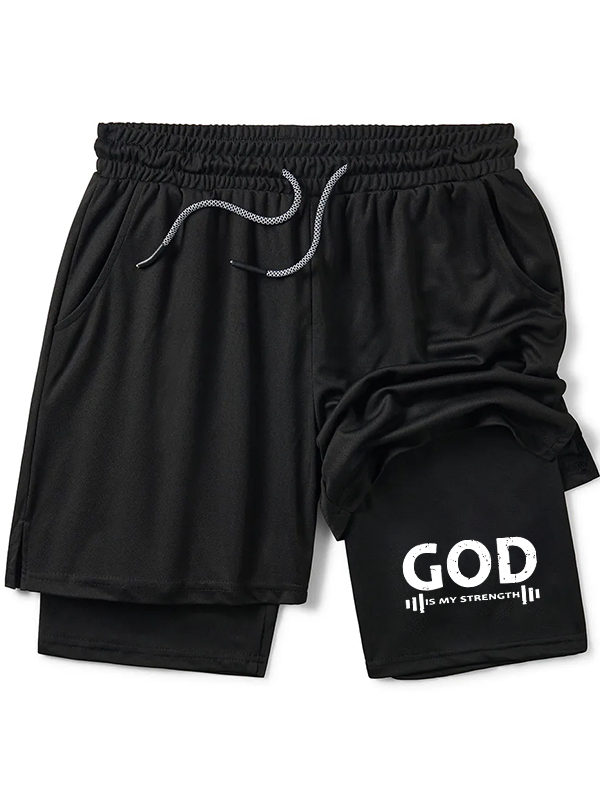 God Is My Strength Christian Performance Shorts