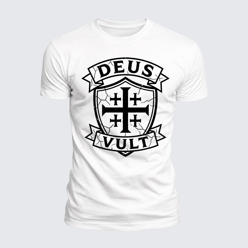 Deus Vult Jesus God Christian  – Luxe Mercerized Interlock Cotton Tee