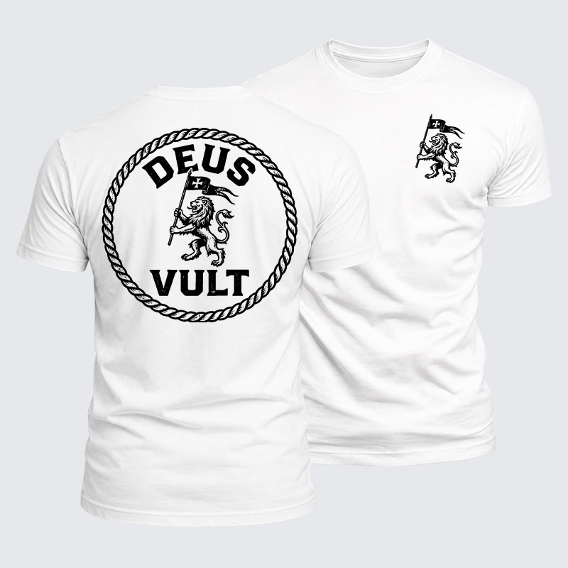 Deus Vult Jesus God Christian  – Luxe Mercerized Interlock Cotton Tee
