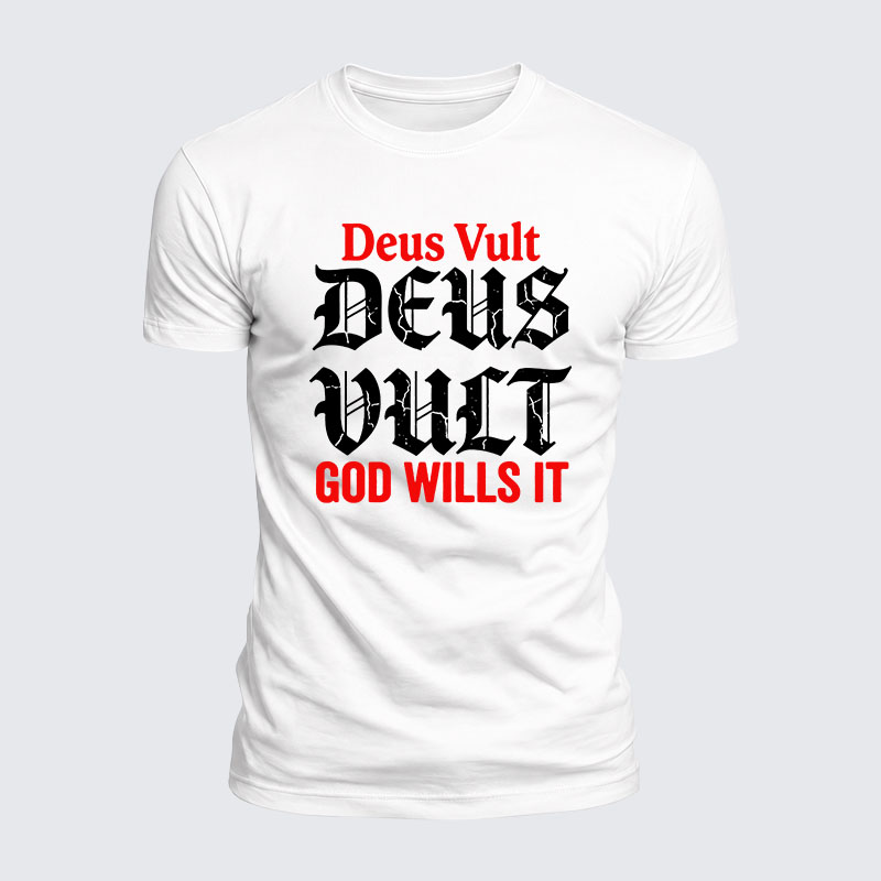 Luxe Mercerized Cotton Tee - Deus Vult: God Wills It