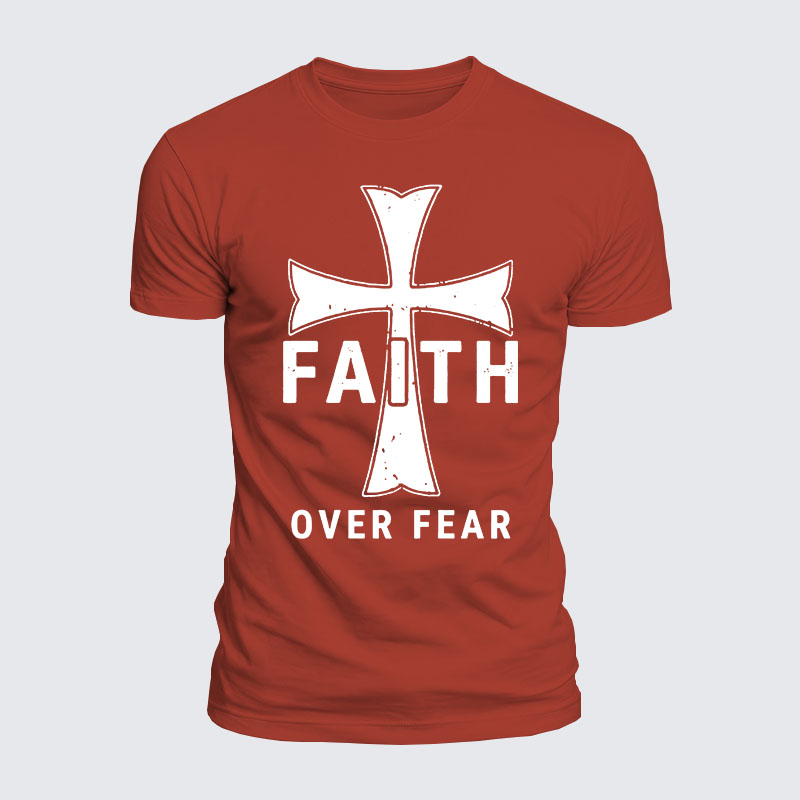 [Copy]Luxe Mercerized Cotton Tee - Faith Over Fear Knights Templar Crusader Cross