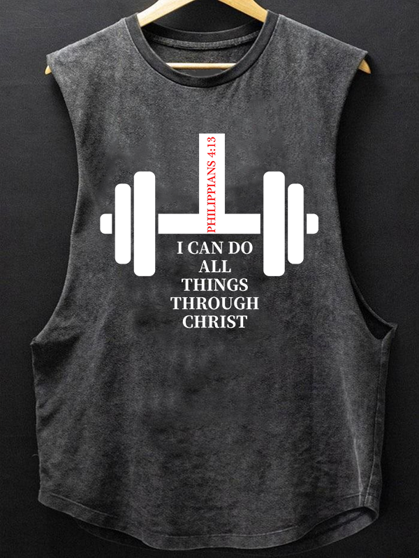 Fitness Philippians 4 : 13 Christian Washed Tank