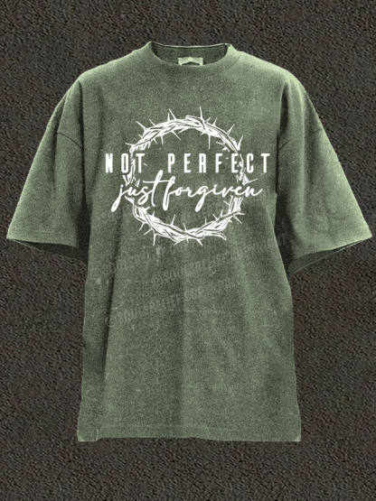 Not Perfect Just Forgiven Religious Christian Washed T-Shirt