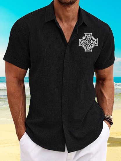Celtic Cross Jesus God Christian Short Sleeve Shirt
