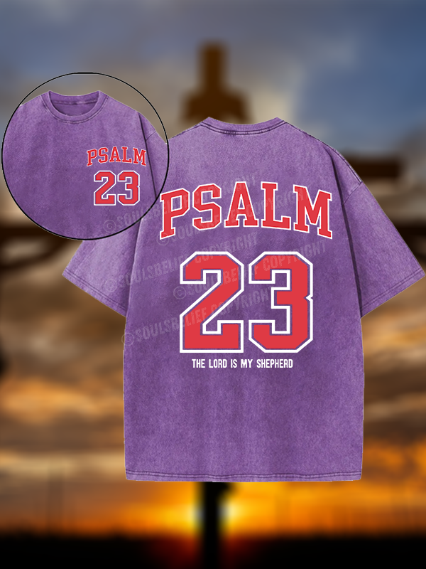 Psalm 23 Christian Washed T-Shirt