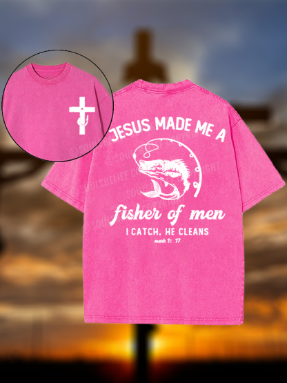 Fisher of Men Cross Christian Washed T-Shirt