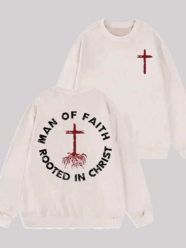 Man of Faith  Jesus God Christian Washed Sweatshirt