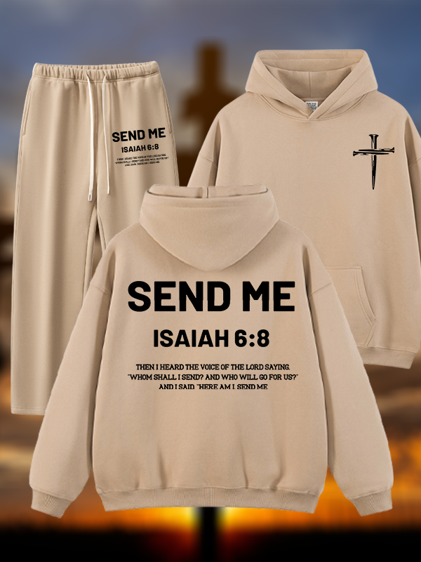 Send Me Jesus God Christian Plush Fleece-Lined Hoodie Set
