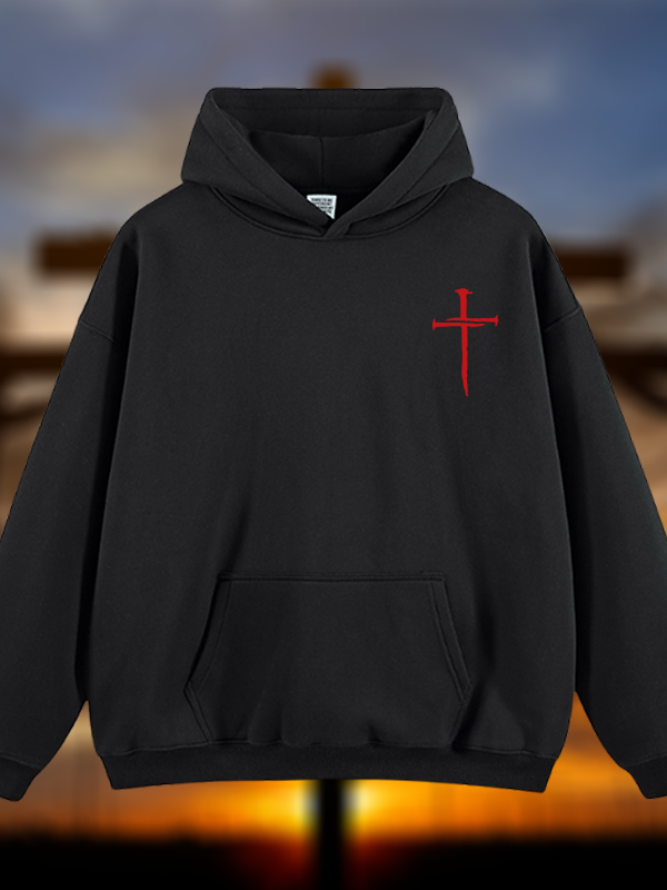 Cross Jesus God Christian Plush Fleece-Lined Hoodie