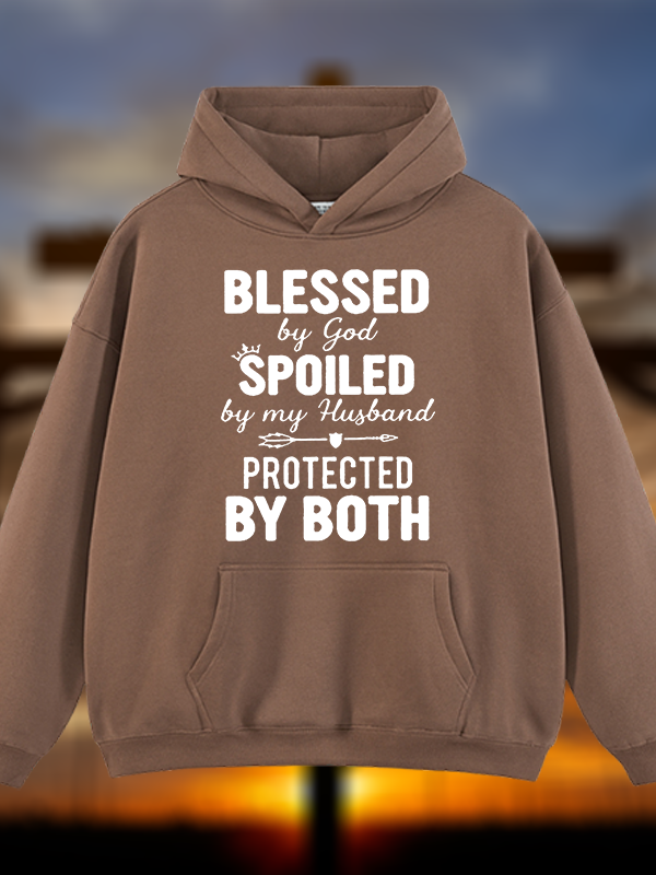 God Bless Jesus God Christian Plush Fleece-Lined Hoodie