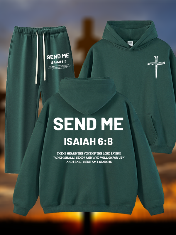 Send Me Jesus God Christian Plush Fleece-Lined Hoodie Set
