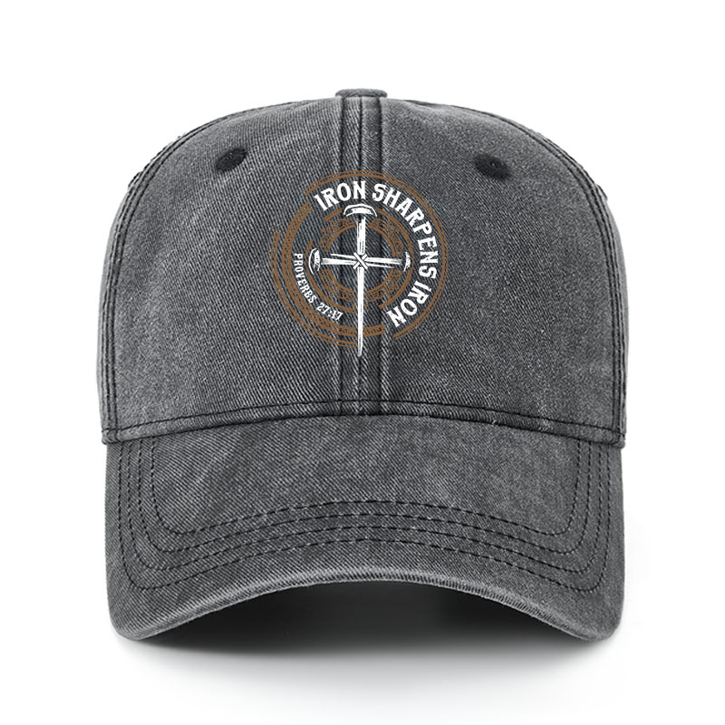 Heritage Washed Cap - Iron Sharpens Iron - Proverbs 27:17