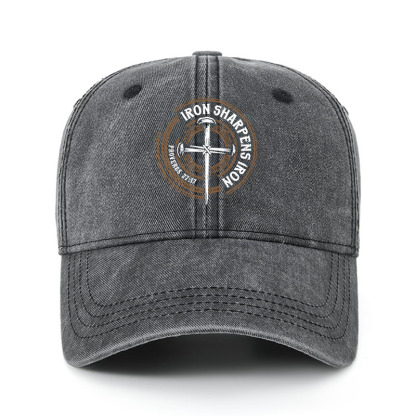 Heritage Washed Cap - Iron Sharpens Iron - Proverbs 27:17