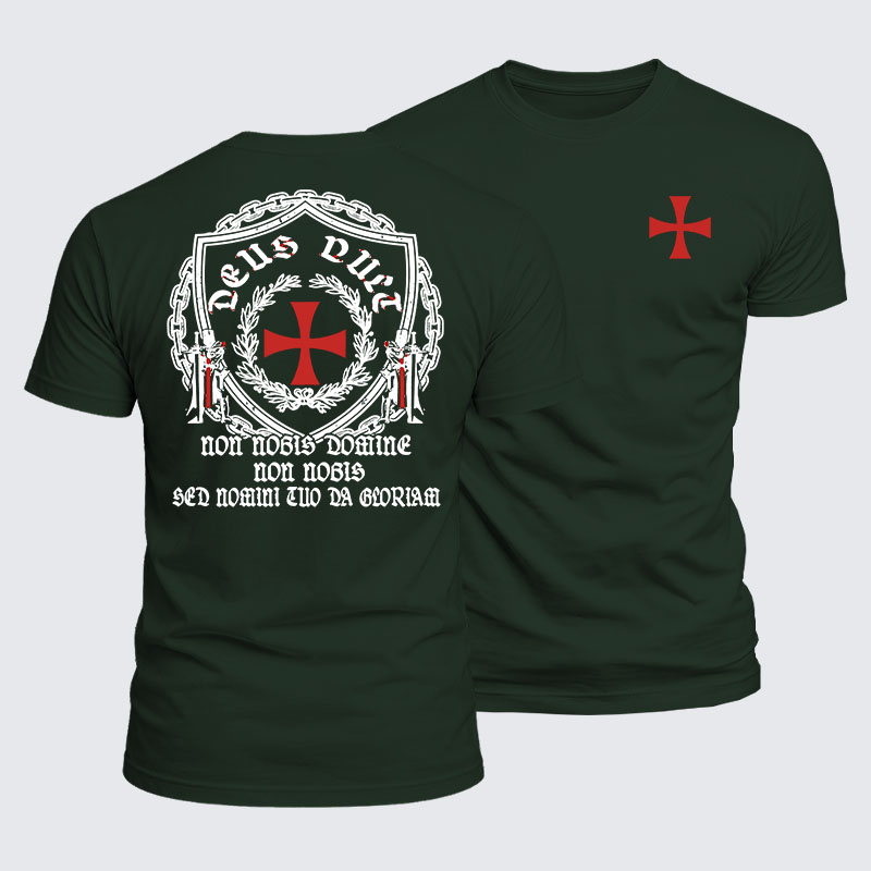 Luxe Mercerized Cotton Tee -  Non Nobis Domine, Non Nobis, Sed Nomini Tuo Da Gloriam