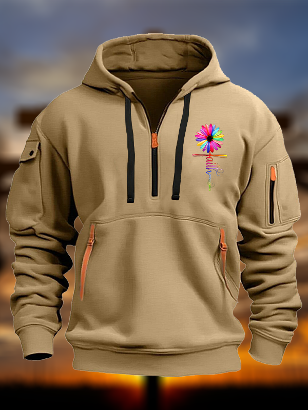 Colorful Sunflower Faith Jesus God Christian Zipper Hoodies