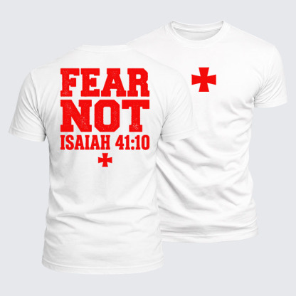 Fear Not Isaiah 41:10 Jesus God Christian  – Luxe Mercerized Interlock Cotton Tee
