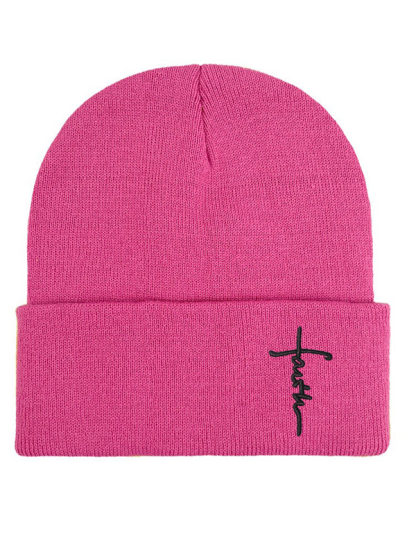 Embroidery Faith Cross Warm Beanie Cold hat