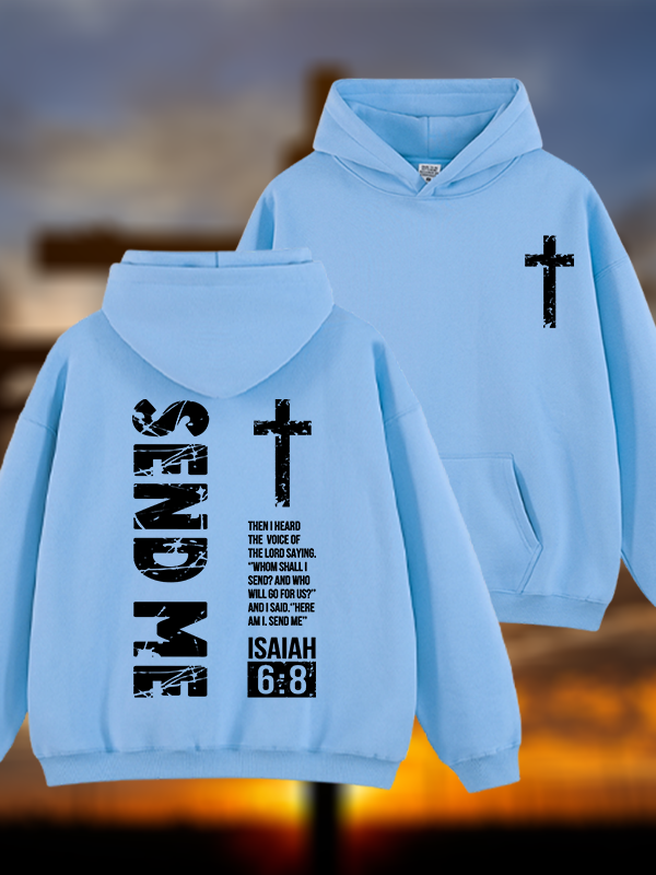 Send Me Isaiah 6:8 Jesus God Christian Plush Fleece-Lined Hoodie