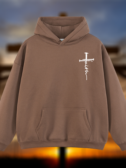 Cross Jesus God Christian Plush Fleece-Lined Hoodie