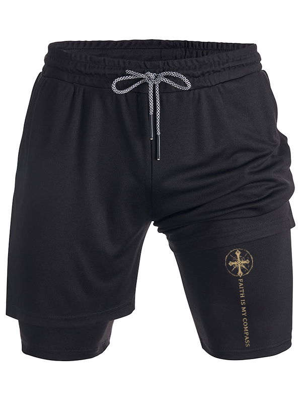 Faith Is My Compass Christian Performance Shorts