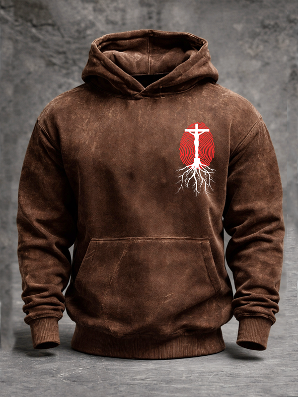 Lifeprint Faith Tree Jesus God Christian Washed Hoodie