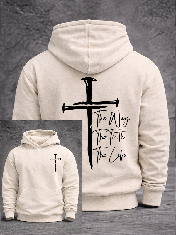 Jesus The Way The Truth The Life Jesus God Christian Washed Hoodie