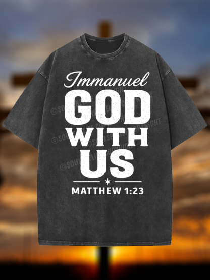 Immanuel – God With Us Christian Washed T-Shirt