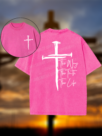 Jesus The Way The Truth The Life Jesus God Christian Washed T-Shirt