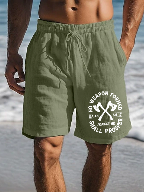 No Weapon Formed Shall Prosper - Isaiah 54:17 Christian Beach Shorts